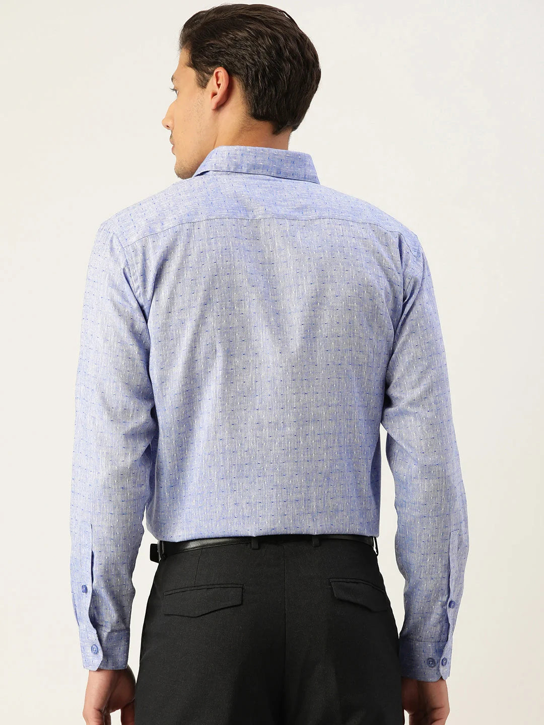 Blue Polka Dot Cotton Mens Shirt | Formal Shirts