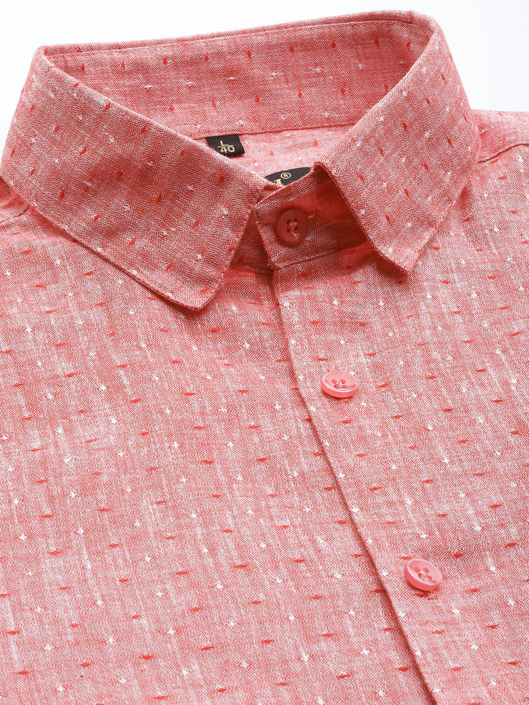 Red Polka Dot Cotton Mens Shirt | Formal Shirts