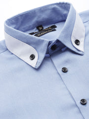 Indian Needle Men's Cotton Solid Formal Shirts-SF-796Blue