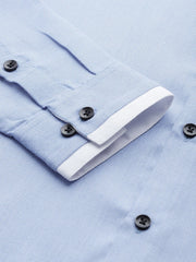 Indian Needle Men's Cotton Solid Formal Shirts-SF-796Blue