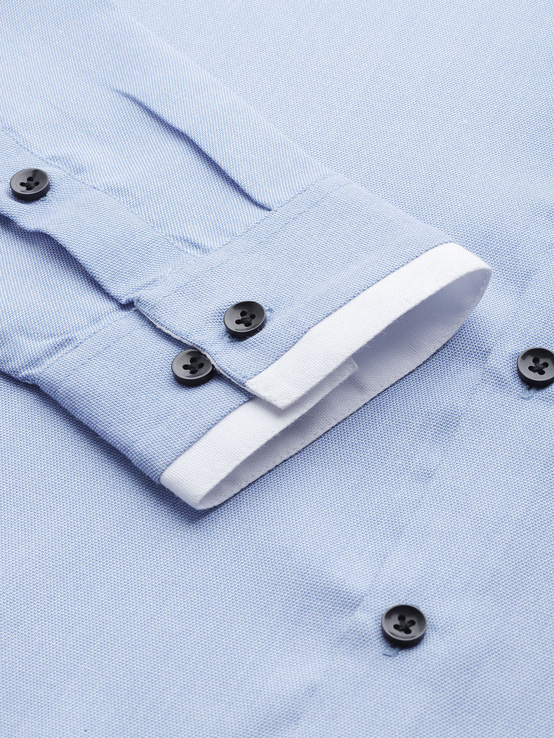 Indian Needle Blue Cotton Solid Formal Mens Shirt