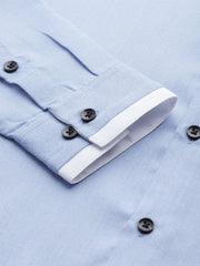 Indian Needle Men's Cotton Solid Formal Shirts-SF-796Blue