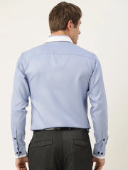Indian Needle Men's Cotton Solid Formal Shirts-SF-796Blue