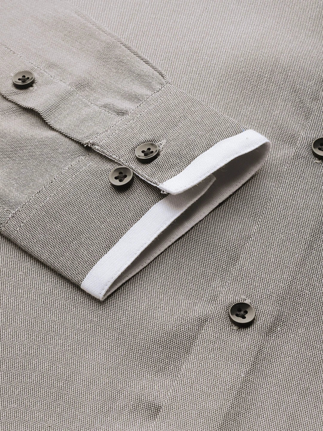 Indian Needle Charcoal Cotton Solid Formal Mens Shirt