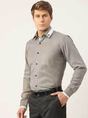 Indian Needle Men's Cotton Solid Formal Shirts-SF-796Charcoal