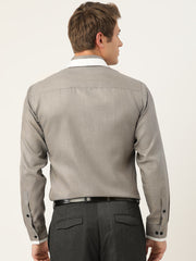 Indian Needle Men's Cotton Solid Formal Shirts-SF-796Charcoal