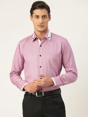 Indian Needle Men's Cotton Solid Formal Shirts-SF-796Purple