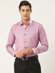 Indian Needle Men's Cotton Solid Formal Shirts-SF-796Purple