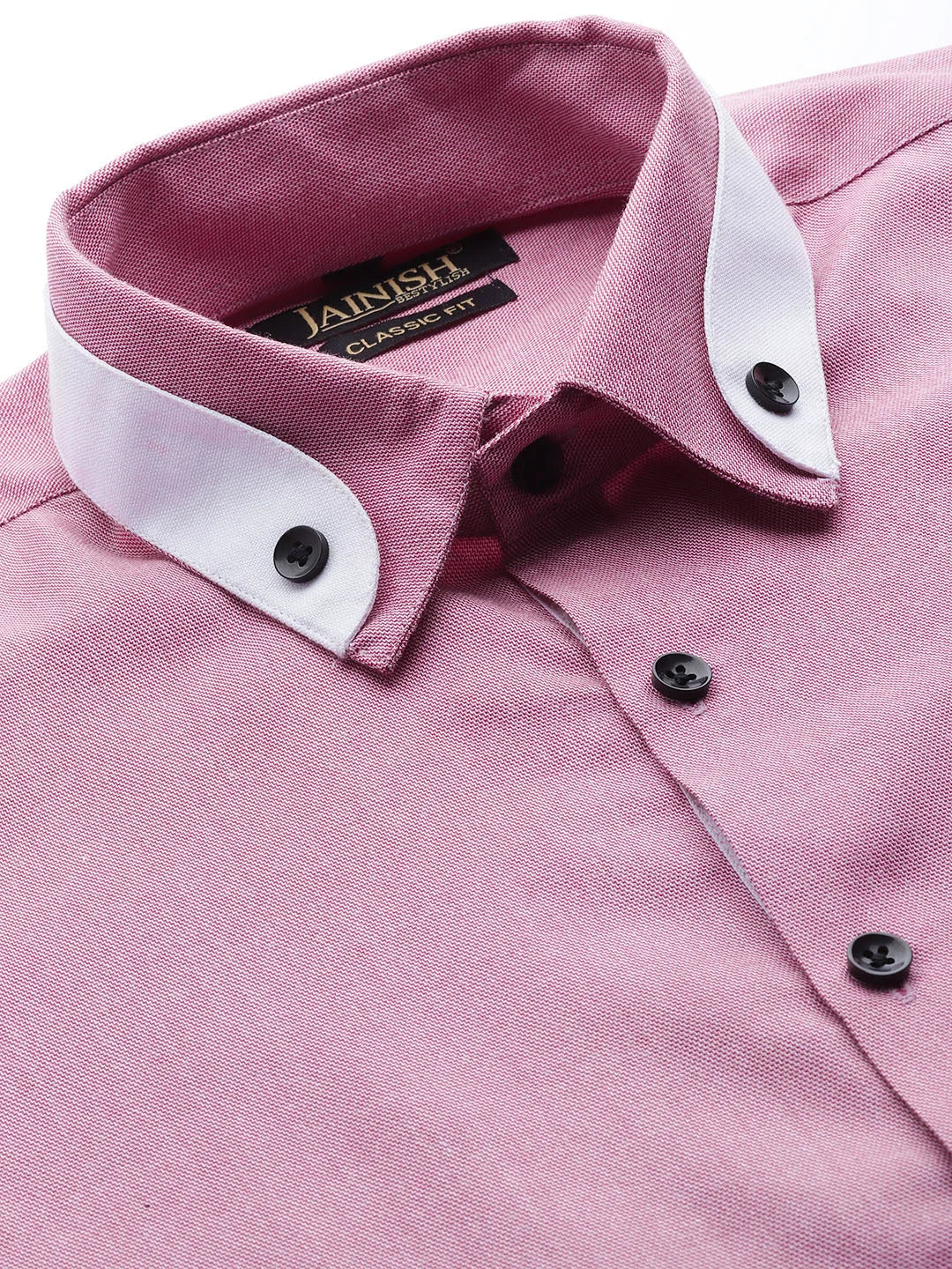 Indian Needle Purple Cotton Solid Formal Mens Shirt