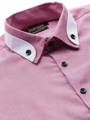 Indian Needle Men's Cotton Solid Formal Shirts-SF-796Purple