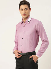 Indian Needle Men's Cotton Solid Formal Shirts-SF-796Purple