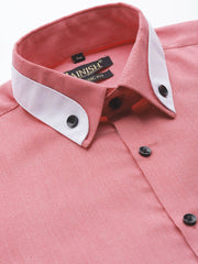 Indian Needle Men's Cotton Solid Formal Shirts-SF-796Red