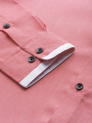 Indian Needle Men's Cotton Solid Formal Shirts-SF-796Red