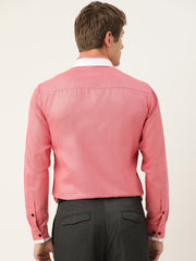 Indian Needle Men's Cotton Solid Formal Shirts-SF-796Red