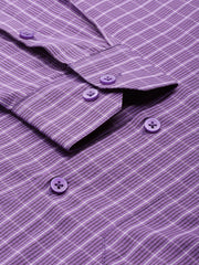 Indian Needle Men's Cotton Checked Formal Shirts-SF-800Voilet