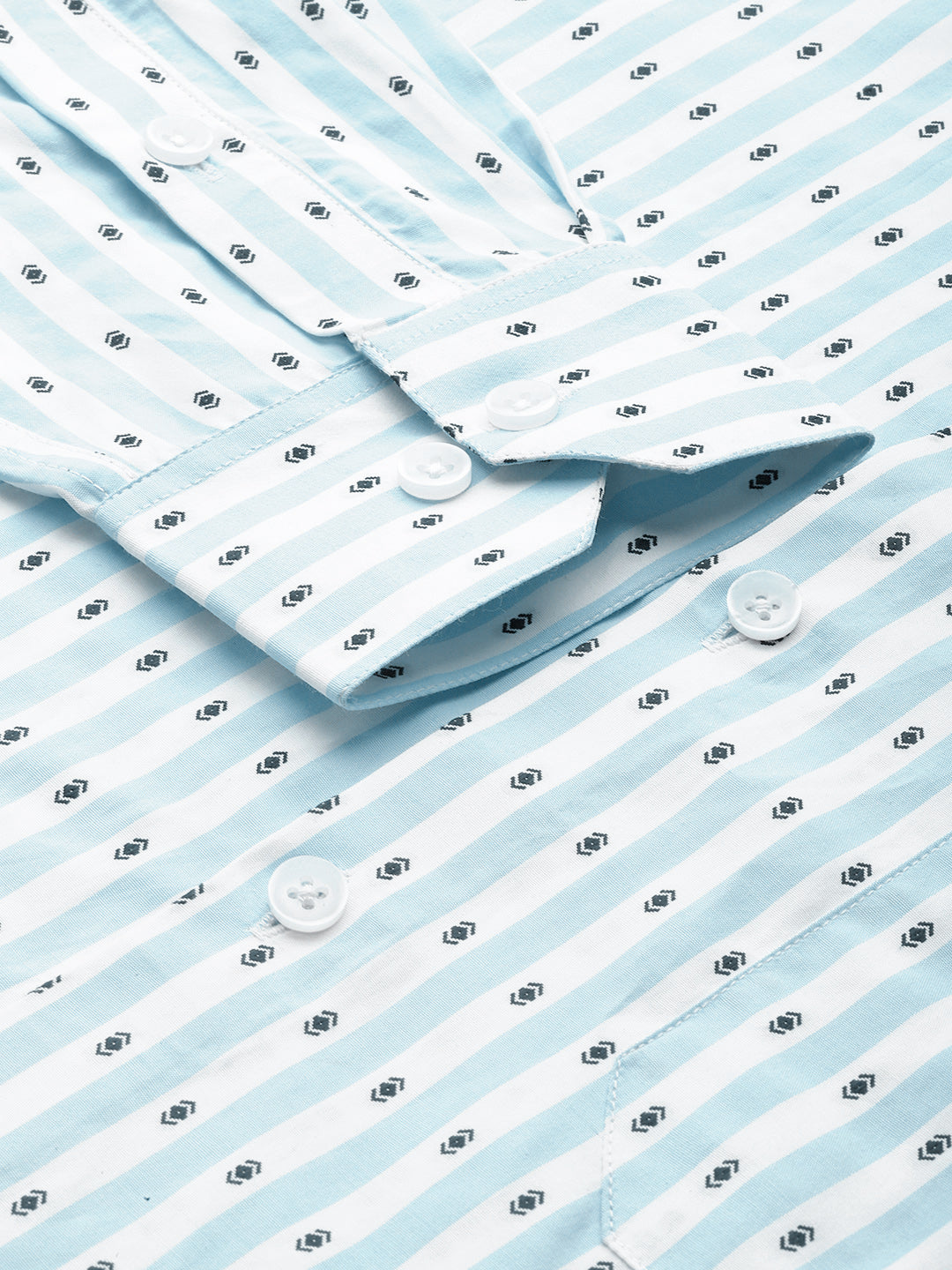 Sky Cotton Striped Formal Mens Shirt | Indian Needle