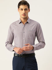 Indian Needle Men's Cotton Micro Checked Formal Shirts-SF-802