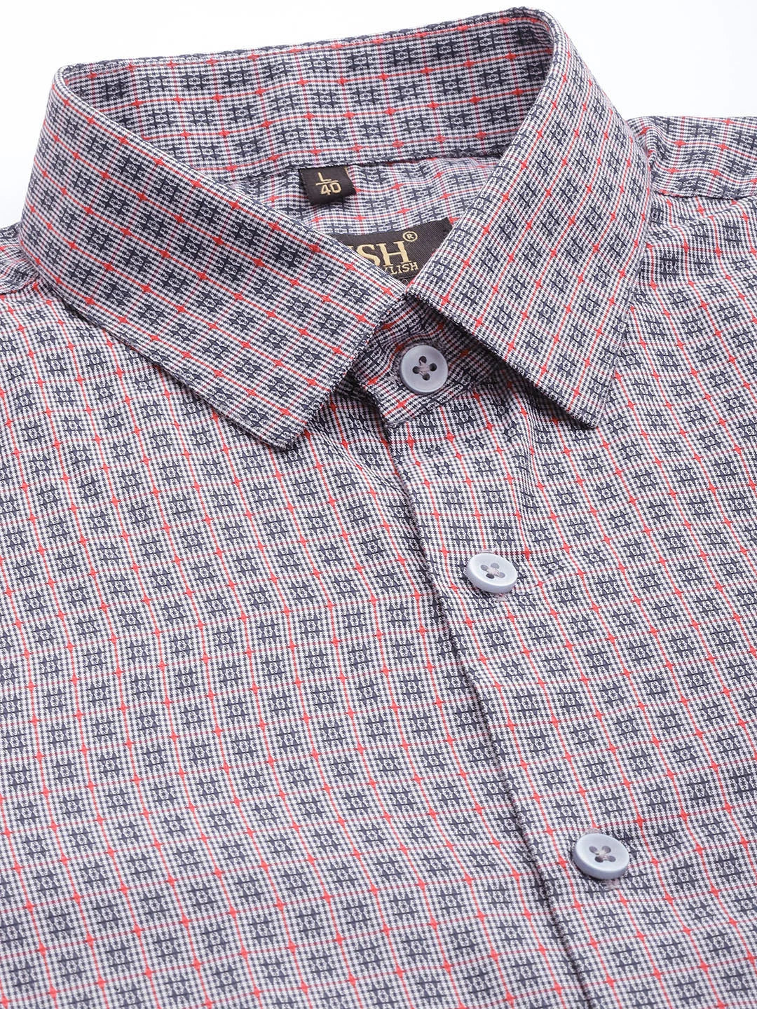 Men's Cotton Micro Checked Formal Shirt | Indian Needle