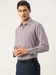 Indian Needle Men's Cotton Micro Checked Formal Shirts-SF-802