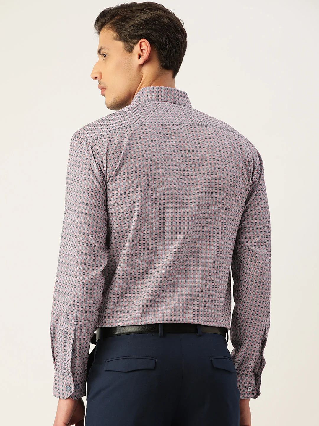 Men's Cotton Micro Checked Formal Shirt | Indian Needle