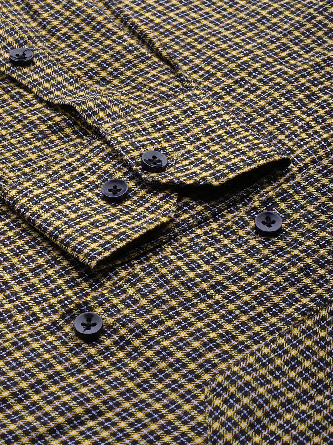 Black Checked Cotton Mens Shirt - Formal Shirts For Men