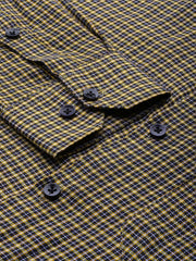 Indian Needle Men's Cotton Checked Formal Shirts-SF-804Black