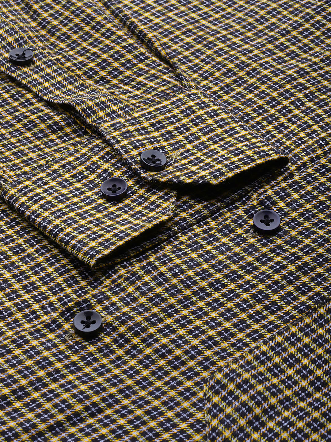 Black Checked Cotton Mens Shirt - Formal Shirts For Men