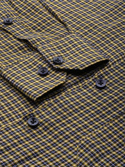 Indian Needle Men's Cotton Checked Formal Shirts-SF-804Black