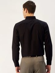 Indian Needle Men's Cotton Printed Formal Shirts-SF-805Black