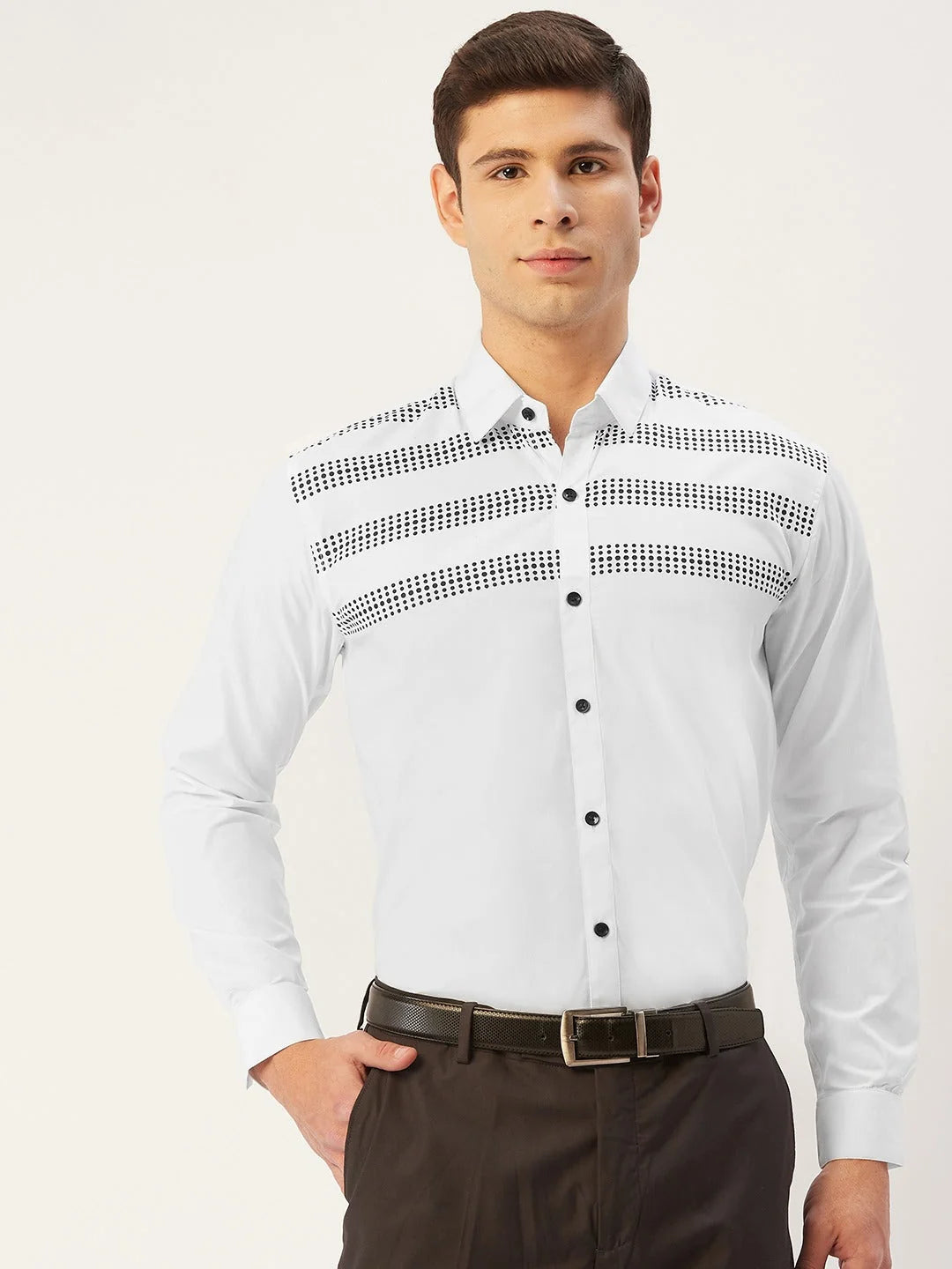 Trendy Polka Dot Cotton Printed Mens Shirt - Formal Shirts