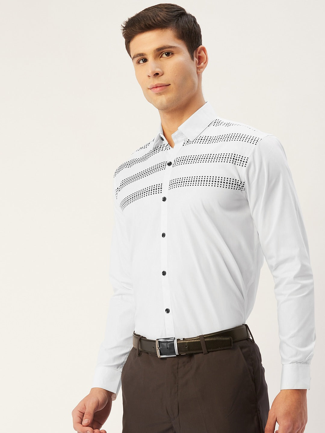 Trendy Polka Dot Cotton Printed Mens Shirt - Formal Shirts