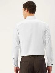 Indian Needle Men's Cotton Printed Formal Shirts-SF-805White