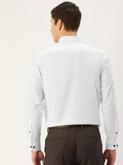 Indian Needle Men's Cotton Printed Formal Shirts-SF-805White