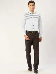 Indian Needle Men's Cotton Printed Formal Shirts-SF-805White