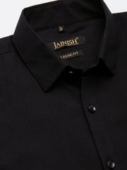 Indian Needle Men's Cotton Printed Formal Shirts-SF-806Black