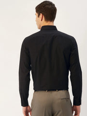 Indian Needle Men's Cotton Printed Formal Shirts-SF-806Black