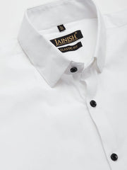Indian Needle Men's Cotton Printed Formal Shirts-SF-806White
