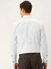 Indian Needle Men's Cotton Printed Formal Shirts-SF-806White