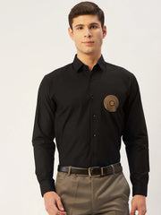 Indian Needle Men's Cotton Printed Formal Shirts-SF-807Black