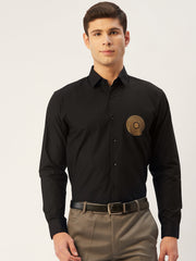 Indian Needle Men's Cotton Printed Formal Shirts-SF-807Black