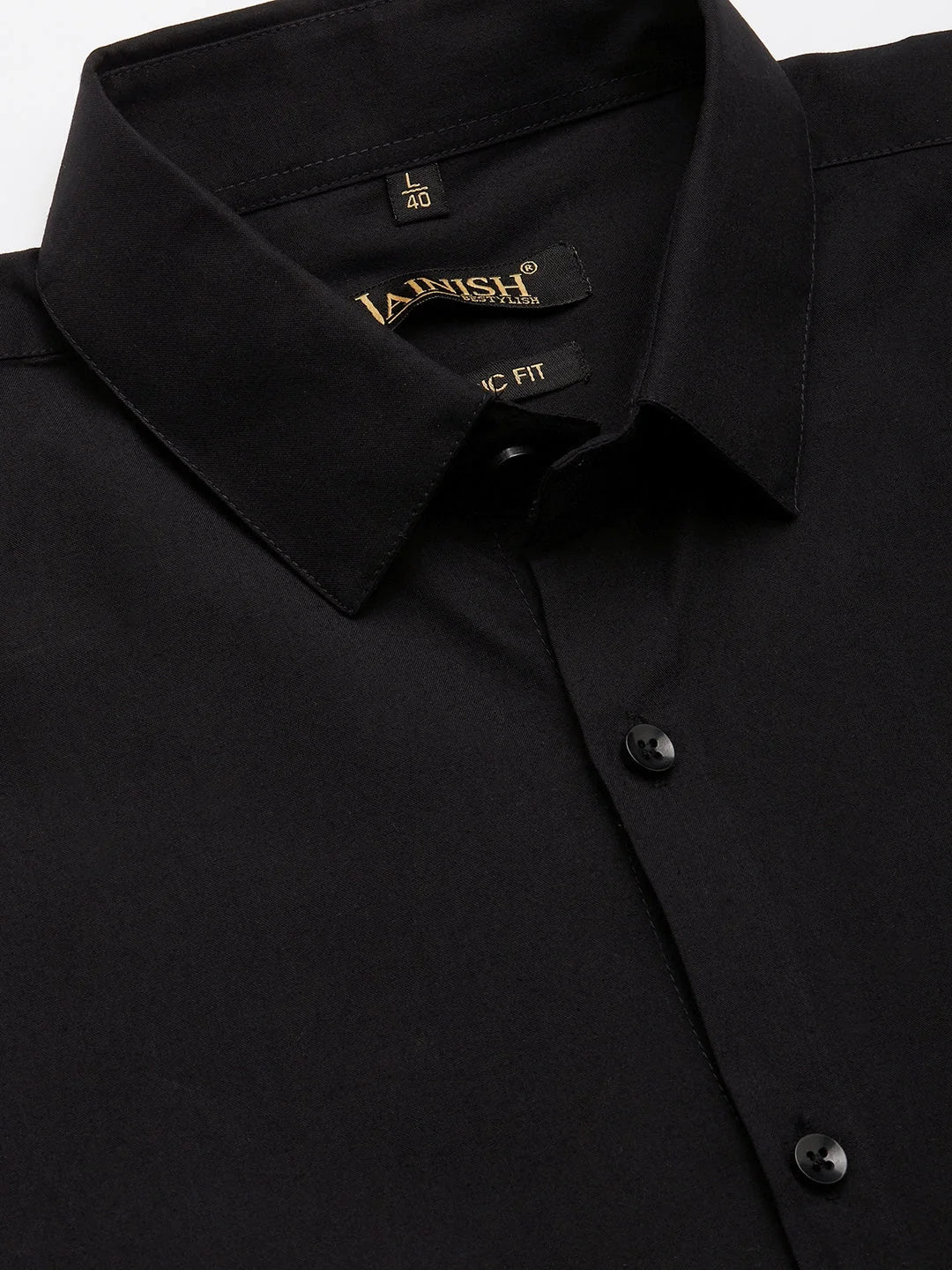 Black Cotton Printed Formal Mens Shirt | Indian Needle - SF-807