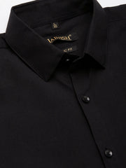 Indian Needle Men's Cotton Printed Formal Shirts-SF-807Black
