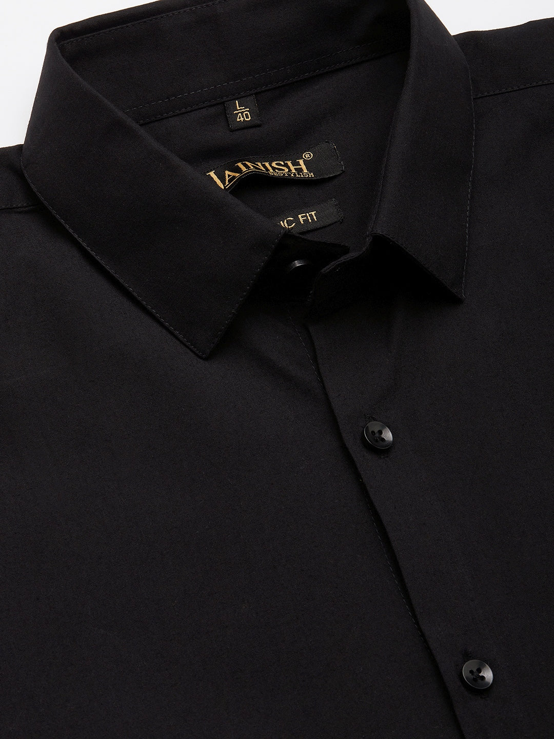 Black Cotton Printed Formal Mens Shirt | Indian Needle - SF-807