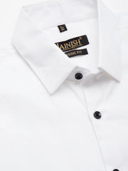 Indian Needle Men's Cotton Printed Formal Shirts-SF-807White