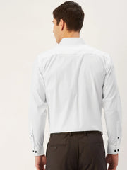 Indian Needle Men's Cotton Printed Formal Shirts-SF-807White