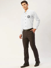 Indian Needle Men's Cotton Printed Formal Shirts-SF-807White