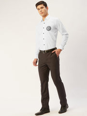 Indian Needle Men's Cotton Printed Formal Shirts-SF-807White