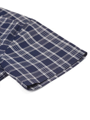 Indian Needle Men's Cotton Checked Half Sleeve Formal Shirts-SF-808Blue
