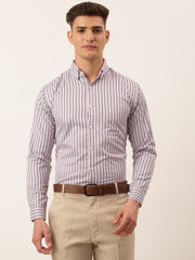 Indian Needle Men's Cotton Checked Button Down Collar Formal Shirts-SF-809Light-Purple