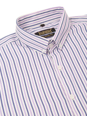 Indian Needle Men's Cotton Checked Button Down Collar Formal Shirts-SF-809Voilet